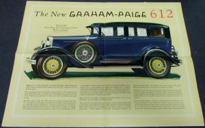 1929 Graham Paige Model 612 Color Sales Brochure Mailer Original