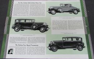 1930 Graham Standard & Special Eight Motor Car Sales Brochure Folder Original