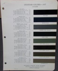 1938 Graham Automobile Paint Chips Original With Mixing Ratios