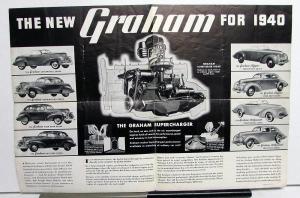 1940 Graham Supercharger Coupes & Sedans Auto Sales Brochure Original