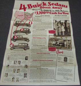 1932 Buick Sedan 8 & Dawn Auto Club Give A Way Promotion Circular Advertisement