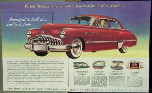 1949 Buick Super & Roadmaster Full View Vision Color Sales Brochure Leaflet Orig