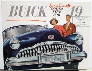 1949 Buick Series Super 50 Roadmaster 70 Color Sales Brochure Folder Original