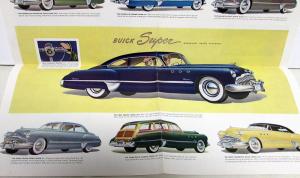 1949 Buick Series Super 50 Roadmaster 70 Color Sales Brochure Folder Original