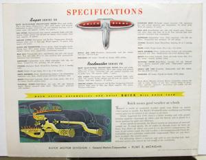 1949 Buick Series Super 50 Roadmaster 70 Color Sales Brochure Folder Original