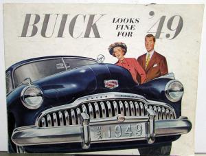 1949 Buick Series Super 50 Roadmaster 70 Color Sales Brochure Folder Original