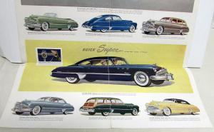 1949 Buick Series Super 50 Roadmaster 70 Color Sales Brochure Folder Original