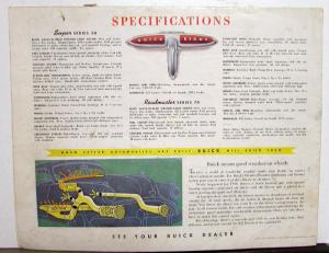 1949 Buick Series Super 50 Roadmaster 70 Color Sales Brochure Folder Original