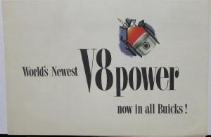 1954 Buick V8 Nailhead Power Fireball Engine Original Sales Brochure Folder