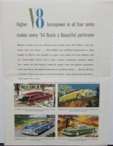 1954 Buick V8 Nailhead Power Fireball Engine Original Sales Brochure Folder