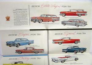 1958 Buick B58 Limited Roadmaster 75 Century Super Special Sales Brochure Orig