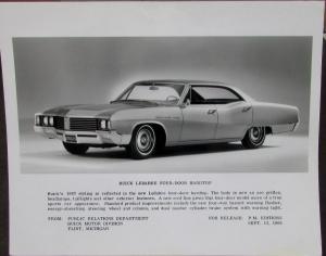 1967 Buick Lesabre Four Door Hardtop Press Release Photo Original