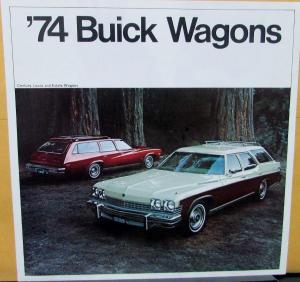 1974 Buick Century Luxus & Estate Wagons Color Sales Brochure Folder Original