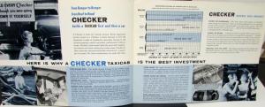 1961 Checker Dealer Sales Brochure Taxi Cab Fleet Rare Nice