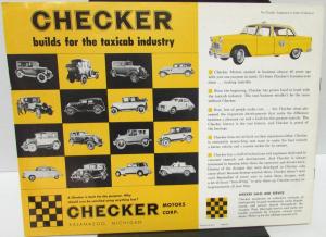 1961 Checker Dealer Sales Brochure Taxi Cab Fleet Rare Nice