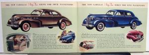 1940 Cadillac Sixty Two 62 V8 Coupe & Sedan Sales Brochure With Envelope