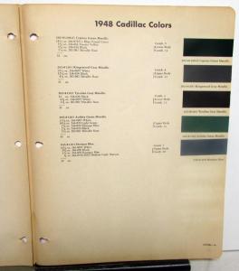 1948 Cadillac Dupont Color Paint Chips Original Bulletin Number 11