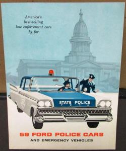 1959 Ford Dealer Sales Brochure Police Fleet Fairlane Custom 300 Ranch Country