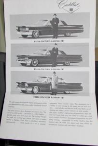 1963 Cadillac New & Previously Owned Car Sales Brochure Folder Original