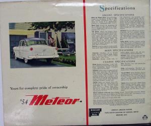 1954 Mercury Meteor Rideau Skyliner Canadian Dealer Sales Brochure Original