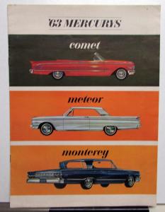 1963 Mercury Comet Meteor Monterey Oversized Sales Brochure Glossy Paper