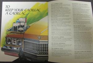 1974 Cadillac Accessories & Car Care Products Color Sales Brochure Original