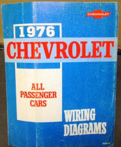 1976 Chevrolet Electrical Wiring Diagram Dealer Manual All Passenger Cars