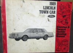 1989 Lincoln Dealer Electrical & Vacuum Diagram Service Manual Town Car