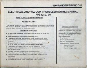 1990 Ford Dealer Electrical and Vacuum Diagram Service Manual Ranger Bronco II