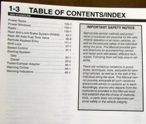 2000 Ford Dealer Electrical Wiring Diagram Service Manual Econoline Club Wagon