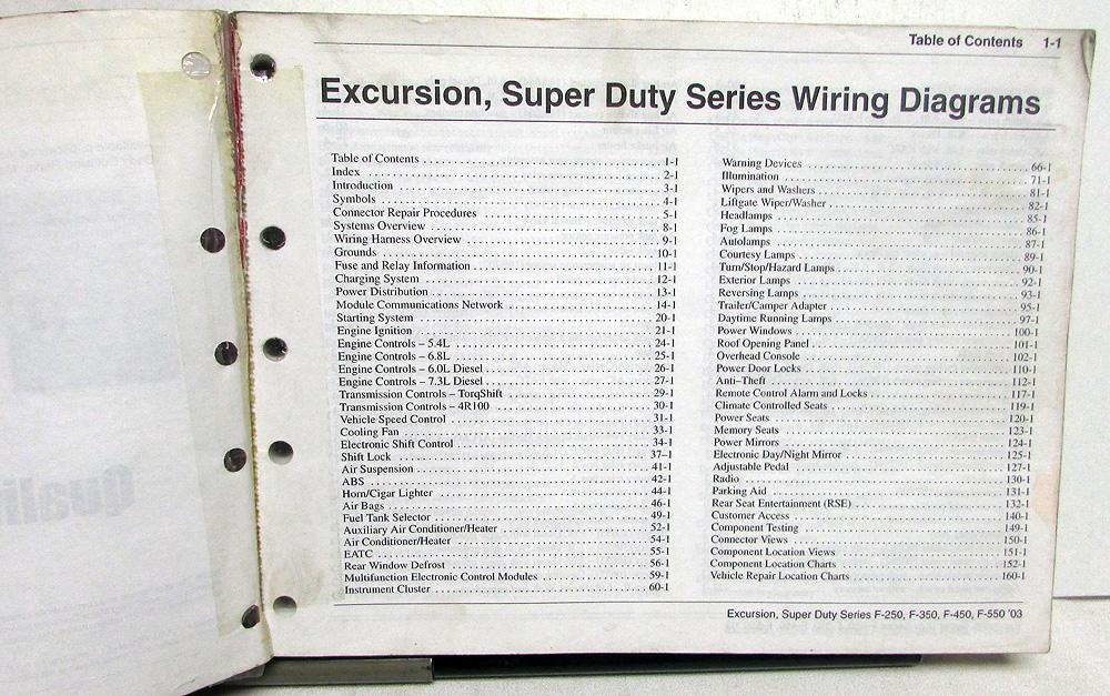 2003 Ford Dealer Electrical Wiring Diagram Manual Excursion F Super