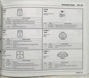 2004 Lincoln Electrical Wiring Diagram Service Manual Aviator