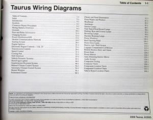 2006 Ford Dealer Electrical Wiring Diagram Service Manual Taurus