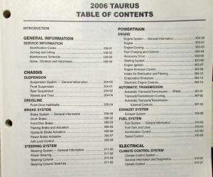 2006 Ford Taurus Service Shop Repair Manual Original