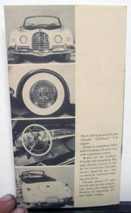 1950 Chrysler C 200 Convertible Prototype Concept Car Sales Brochure Leaflet