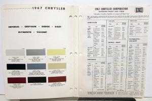 1967 RM Color Paint Chips Chrysler Dodge Imperial Plymouth Original