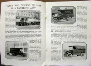 1919 1920 GMC Delivery Truck Sales Brochure Catalog Model K 16 Original