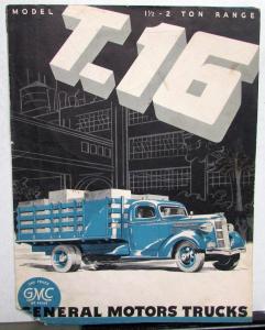 1937 1938 GMC Truck Model T16 One & A Half & Two Ton Range Sales Brochure Orig