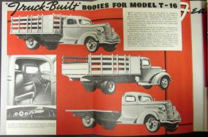 1937 1938 GMC Truck Model T16 1 & Half & 2 Ton Range Sales Brochure Red Original