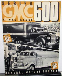 1939 GMC Truck Series 600 5 Ton Model AC & AF Sales Brochure Folder Original