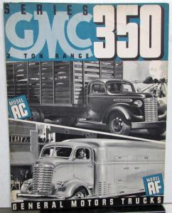 1939 GMC Truck Series 350 2 Ton Model AC & AF Sales Brochure Folder Original