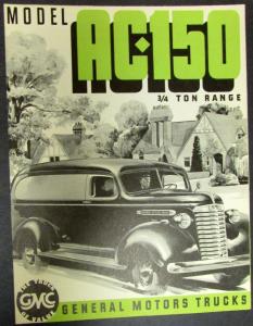 1939 1940 GMC Truck Model AC 150 3 Quarter Ton Range Green Sales Brochure Folder