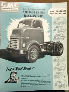 1951 1952 GMC Gas Series HFR & HF 620 COE Truck Tractor Brochure Data Sheet