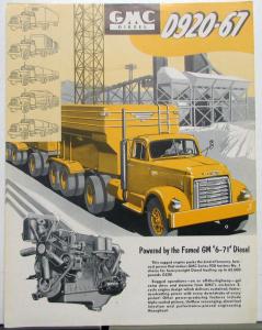 1953 GMC Diesel D920 67 Truck Tractor Sales Brochure Data Sheet Yellow Original