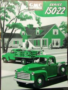 1953 GMC Gasoline Series 150 22 Pickup Stake Truck Sales Brochure Folder Orig