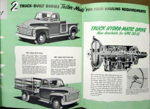 1953 GMC Gasoline Series 150 22 Pickup Stake Truck Sales Brochure Folder Orig