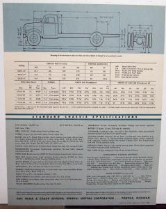 1954 GMC D 630 47 Diesel Powered Truck Data Sheet Sales Brochure Original