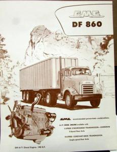 1957 GMC DF 860 Truck Series Data Sheet Sales Brochure Original