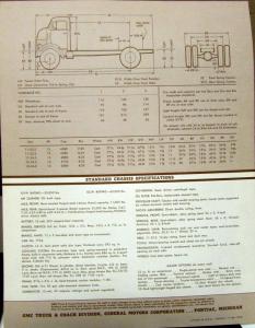 1957 GMC DF 860 Truck Series Data Sheet Sales Brochure Original