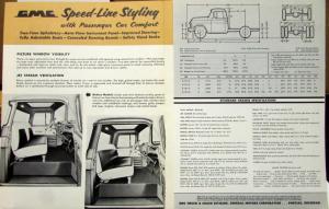 1957 GMC Truck 250 & 250 8 Series Original Color Sales Brochure Folder